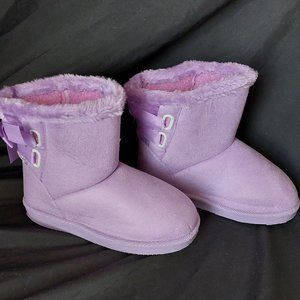 Toddler Girls Lavender Boots w/ Back Tie Bow~ Sz 2 NWOT